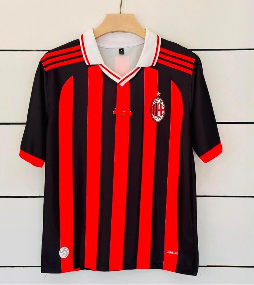 AC Milan 2008 Home Retro-RONALDINHO 80-Collar Five Sleeve-AM Retro Sto