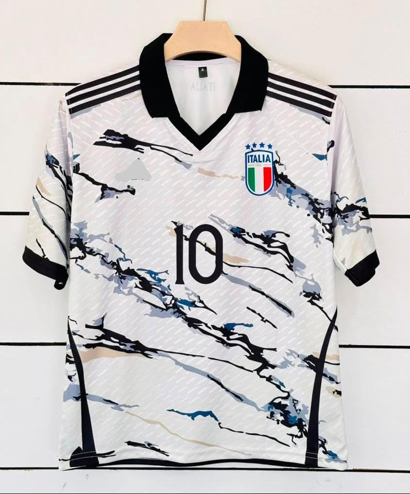 Italy 2023 away jersey Off White-R BAGGIO 10-Collar Five Sleeve-AM Ret