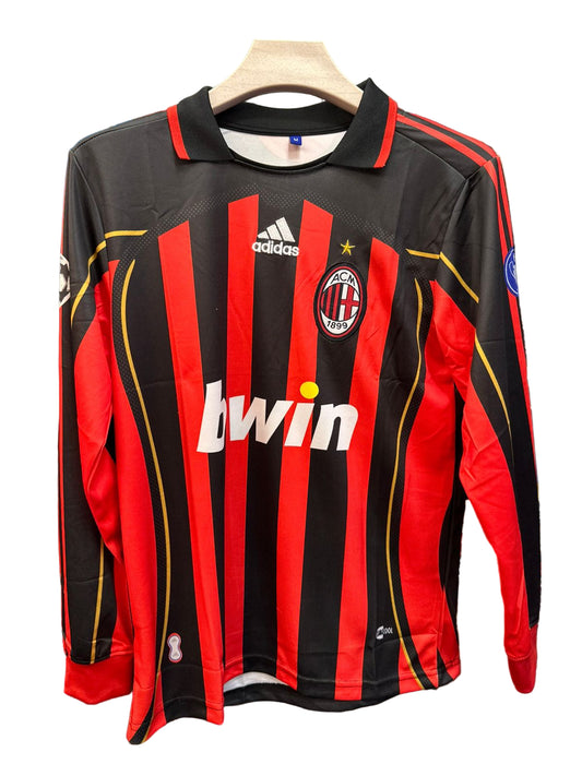 AC Milan 2006/07 Home-Maldini-Signature Embroidery- Collar Full sleeve
