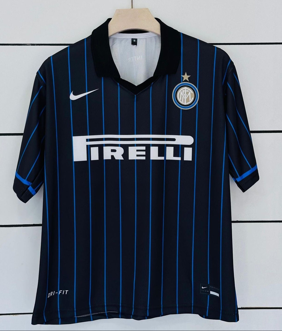 Inter Milan 2014/15 Home-Ronaldo Nazario-Collar Five Sleeve-AM Retro Store