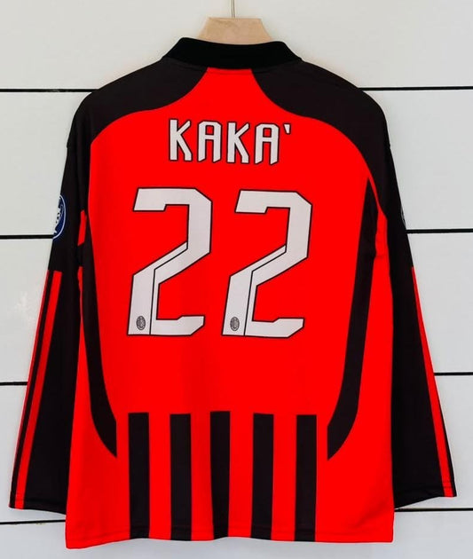 AC Milan 2006/07 Home-KAKA 22-Collar Full Sleeve-Loose Fit-AM Retro Store