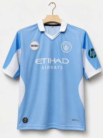 Manchester City 2026/27 Home-HAALAND 9-White Print-Collar Five Sleeve-AM Retro Store