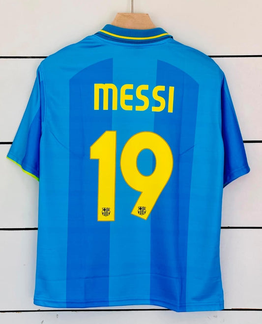 Barcelona 2007/08 Away Kit-MESSI 19 Retro-Collar Five Sleeve-AM Retro Store