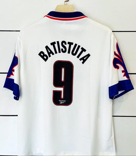 Fiorentina 1995/96 Away-Batistuta- Collar five sleeve