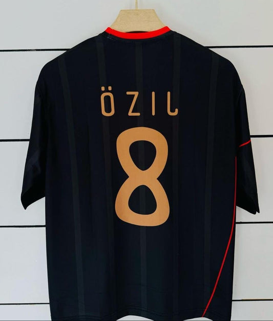 Germany 2010 Away -Retro Black- Ozil -Five sleeve-Embroidery