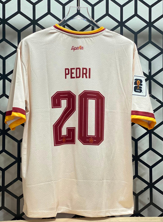 Spain 2026 World Cup Away -Five Sleeve-PEDRI 20-Sublimation-AM Retro Store