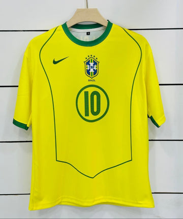 Brazil 2004 home kit-Ronaldinho-Retro Jersey