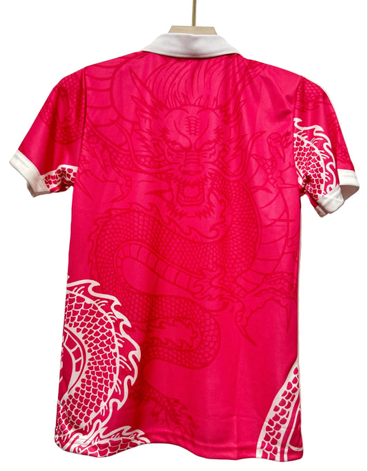 Real Madrid Pink Dragon Jersey-Collar Half Sleeve-Embroidery-No Player Name-AM Retro Store