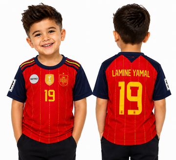 Kids/boys Spain 2 Star Jersey Champion 2026-LAMINE YAMAL 19-AM Retro Store
