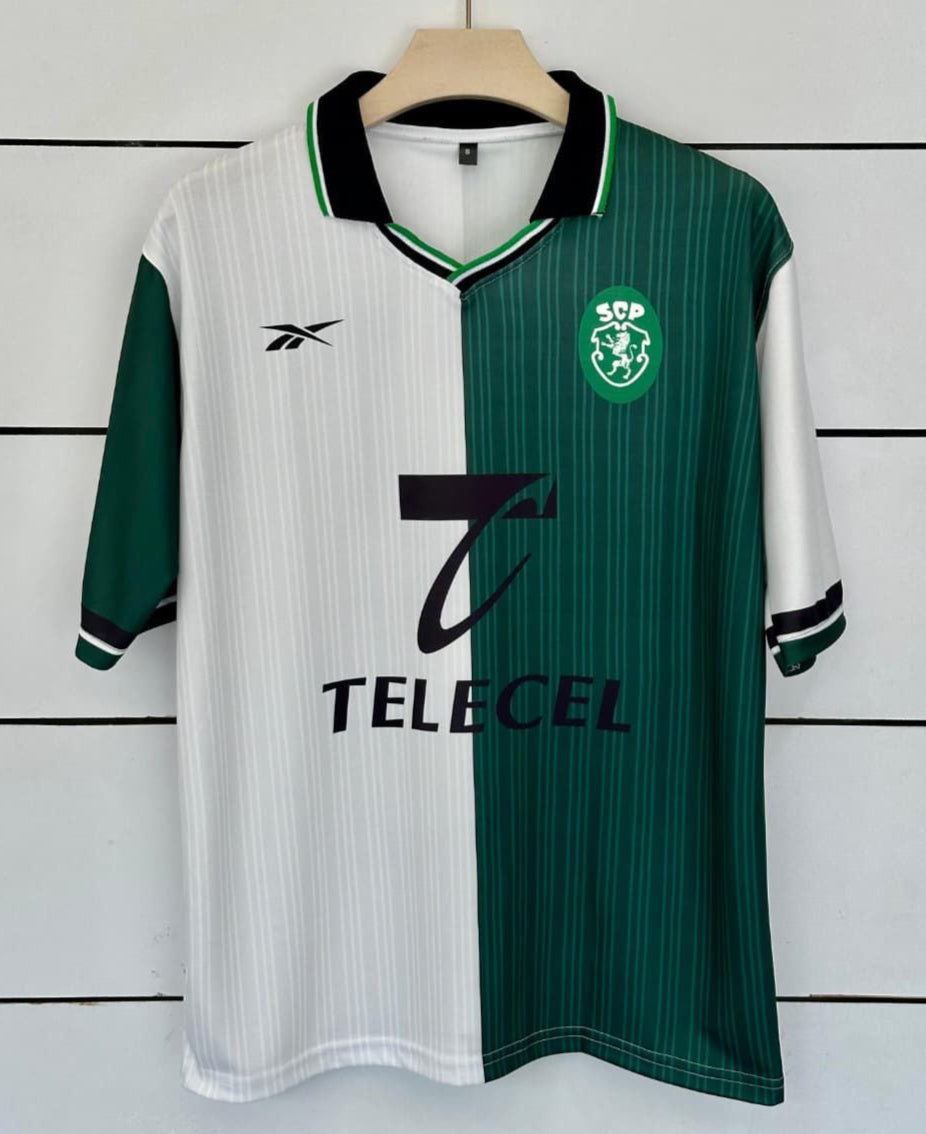 Sporting CP 1998/99-Home -Ronaldo-Collar Five Sleeve