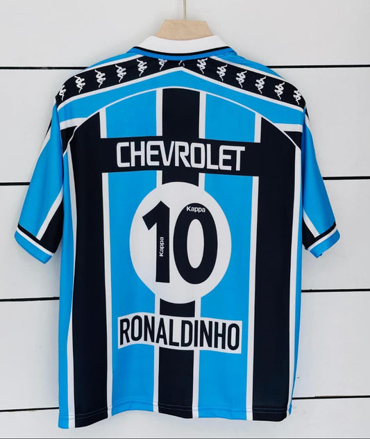 Gremio 2000/01 Home-RONALDINHO-Collar Five Sleeve-AM Retro Store