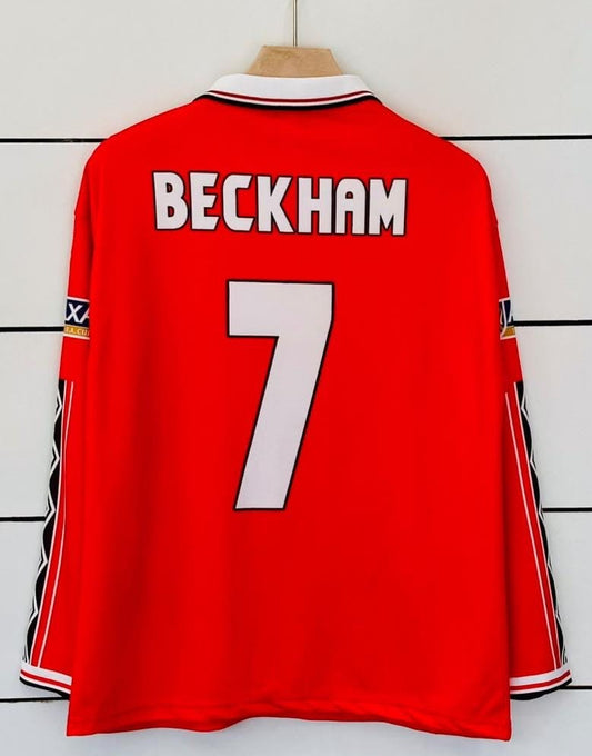 Manchester United Iconic 1998/99 Home BECKHAM 7--Collar Full Sleeve-Loose Fit-AM Retro Store