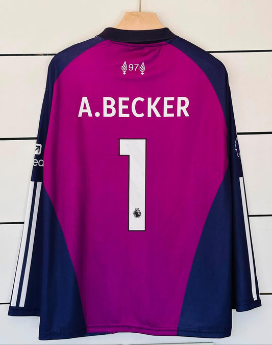 Liver Pool 2026/27 Away Goal Keeper Jersey-A BECKER 1-Collar Full Sleeve-Loose Fit-AM Retro Store