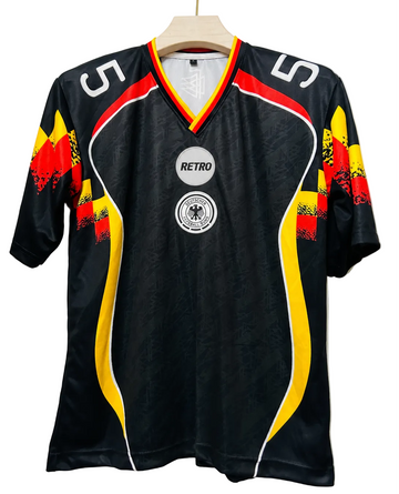Germany Bringback Remixed Retro Jersey-BECKENBAUER 5-Embroidery-V Neck Five Sleeve-AM Retro Store