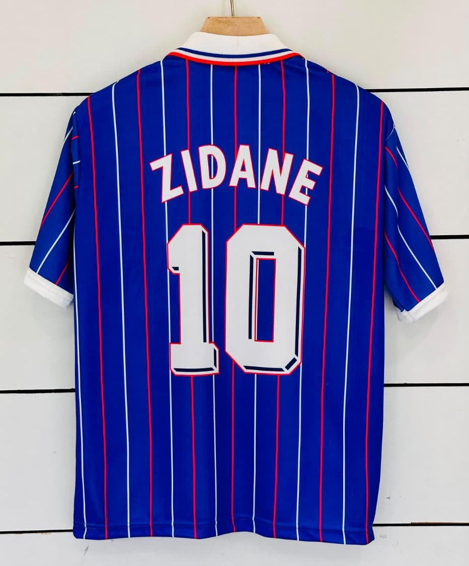 France 1982 Home Jersey-ZIDANE 10-Collar Five Sleeve-AM Retro Store