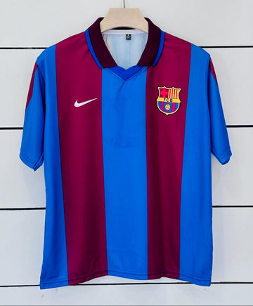 Barcelona 2003/04 Home Jersey-Messi 10-Collar Five Sleeve-AM Retro Store