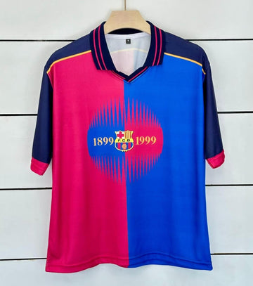 Barcelona Home Retro 100th Anniversary -KLUIVERT-Collar Five Sleeve-AM Retro Store