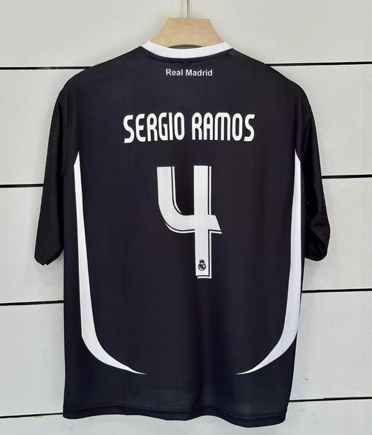 Real Madrid 2006/07 Away-Retro- SERGIO RAMOS-Embroidery Five Sleeve-AM Retro Store