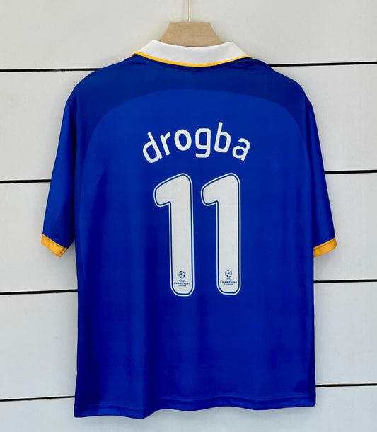Chelsea 2007/08 Home-Drogba- Collar Five Sleeve
