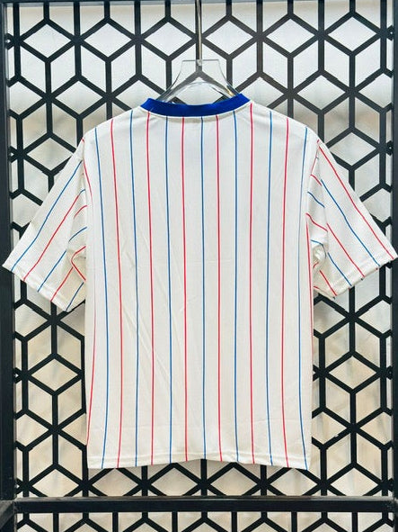 France 1982 Away Jersey-No Player Name-Embroidery-V Neck Five Sleeve-AM Retro Store