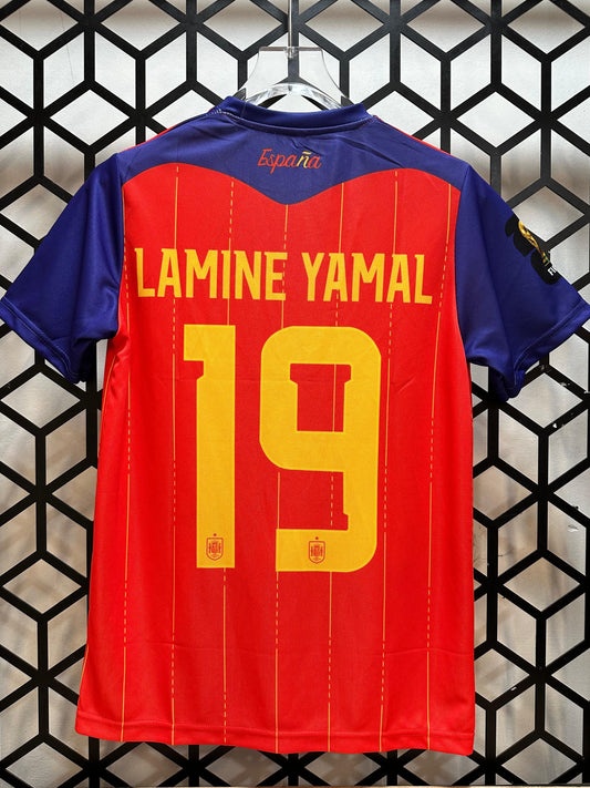 Spain 2026 World Cup Home Jersey-Embroidery-LAMINE YAMAL 19- AM Retro Store