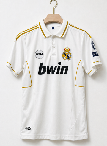 Real Madrid 2011/12 Home Retro-OZIL 10-Signature-Embroidery-Collar Half Sleeve-AM Retro Store