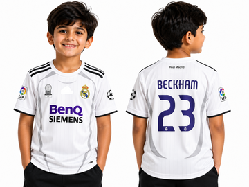 Kids/Boys Real Madrid-BECKHAM Jersey-AM Retro Store