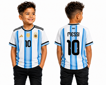 Kids & Boys 2026 World Cup Jersey-Argentina-Home-MESSI-AM Retro Store