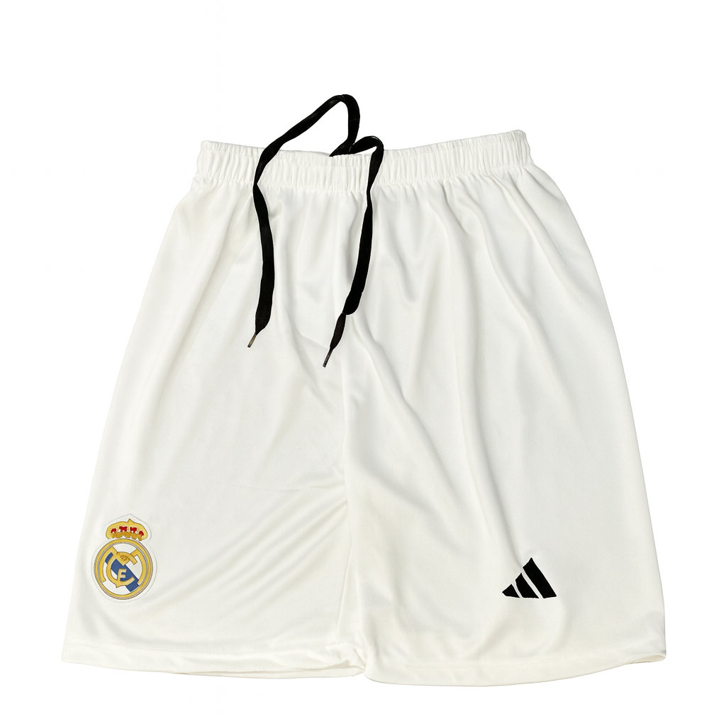 Kids/Boys Shorts-Real Madrid-White