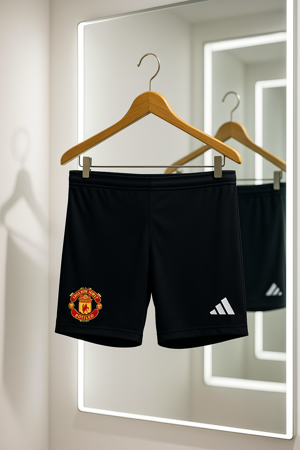 Dotknit Embroidery Shorts-Manchester United-Black