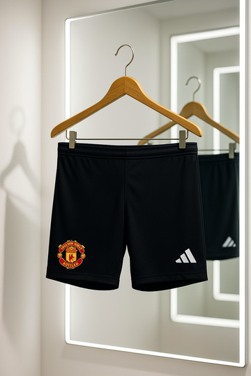 Dotknit Embroidery Shorts-Manchester United-Black