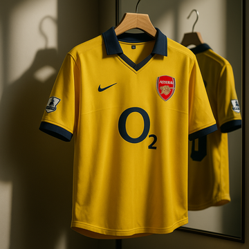 Arsenal 2003/04 Away-BERGKAMP-Collar Five Sleeve-AM Retro Store
