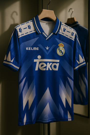 Real Madrid 1996/97 Away-R CARLOS-Collar Half Sleeve-AM Retro Store