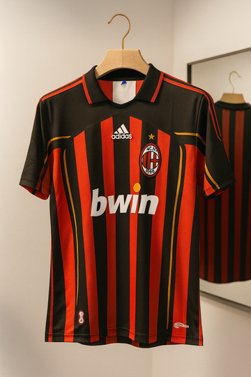 AC Milan 2006/07 Home-Maldini -Signature-Embroidery-Collar Half Sleeve