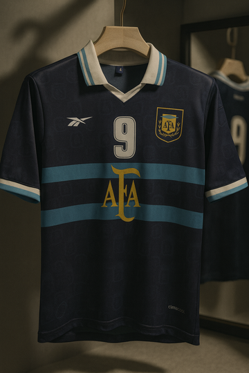 Argentina 1999/01 Away Kit-Batistuta-Retro-Signature-Collar Five Sleeve