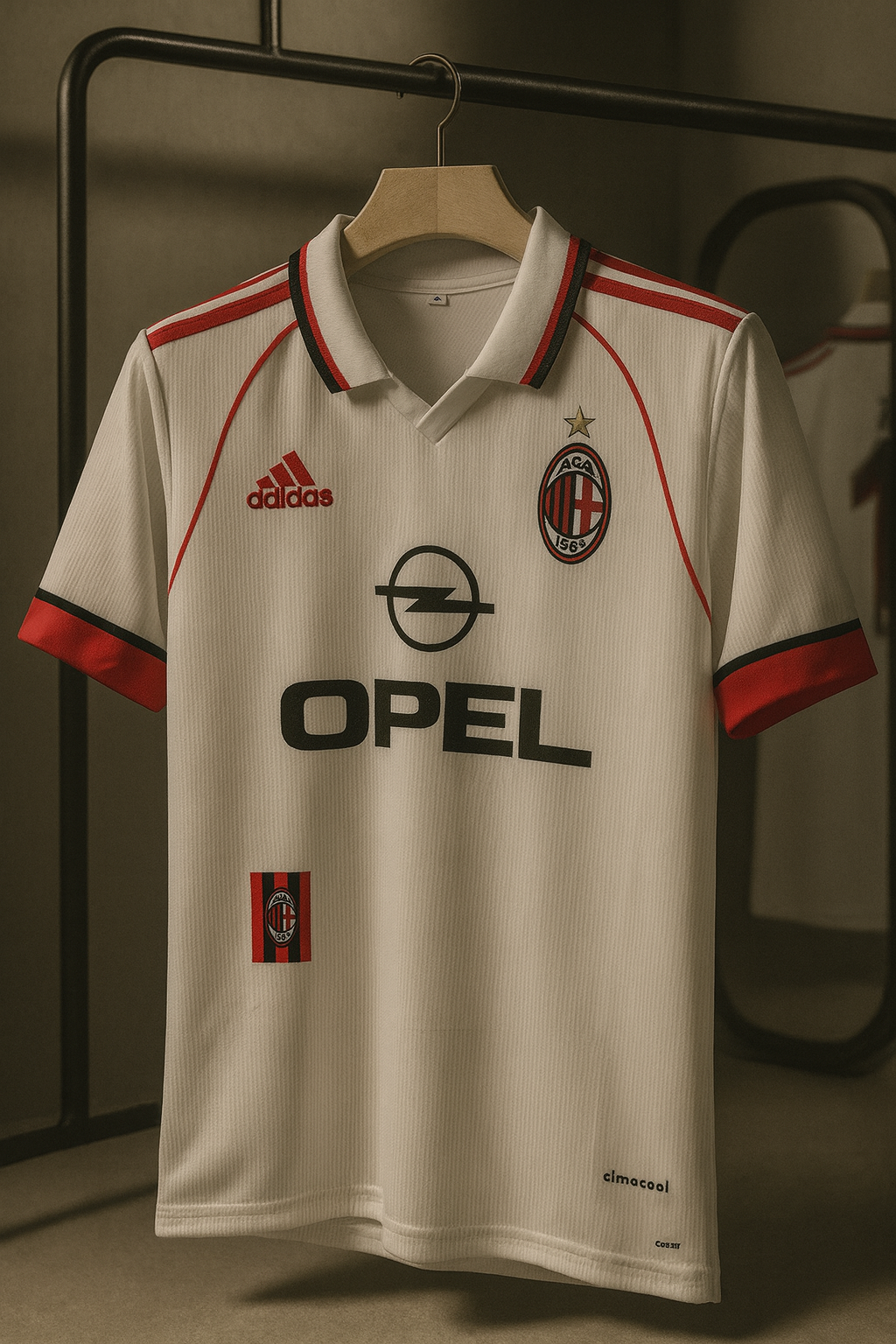 AC Milan 1998/99 Away Kit-Maldini- Collar Half Sleeve