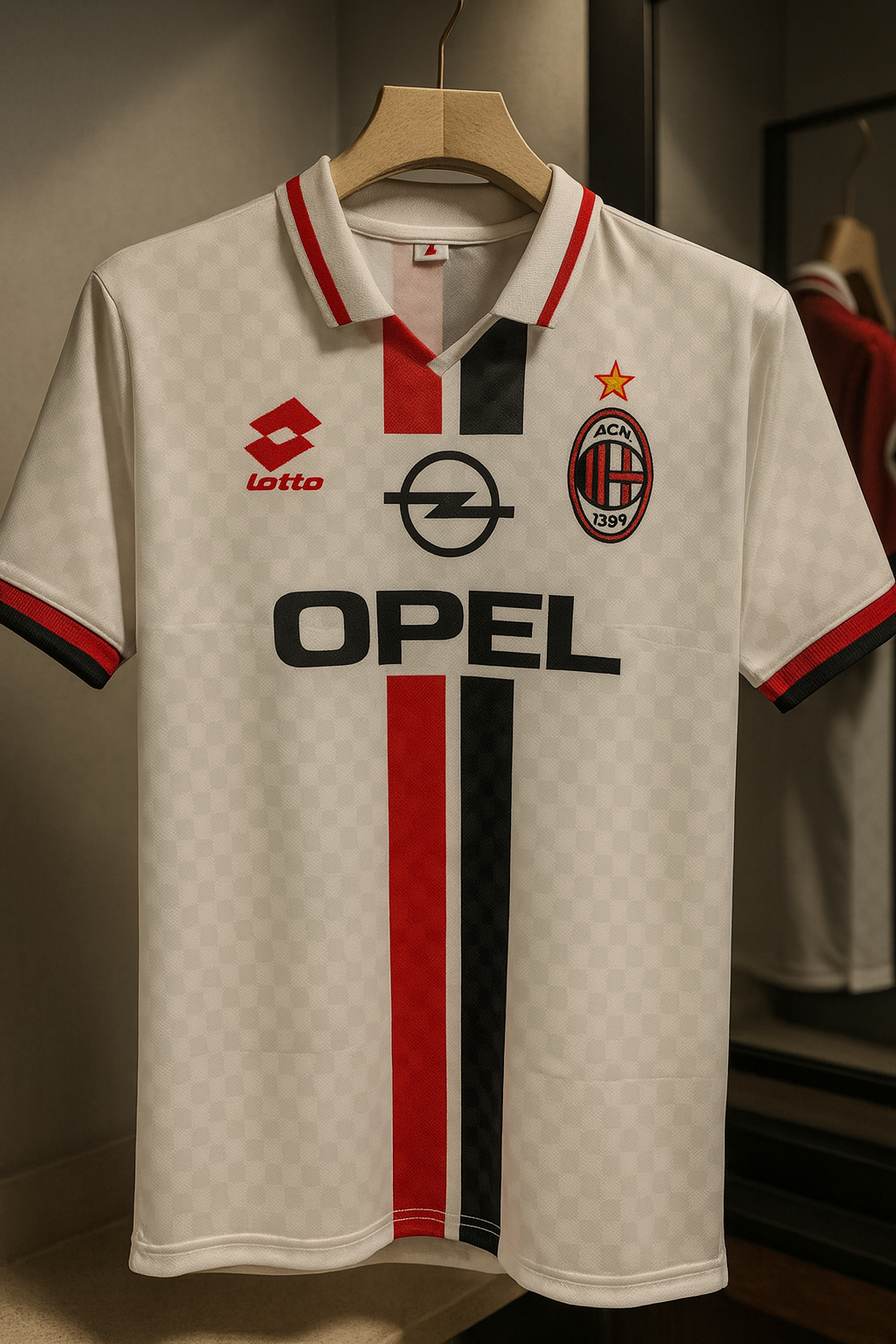 AC Milan 1995/97 Away-Kaka-Collar Half Sleeve