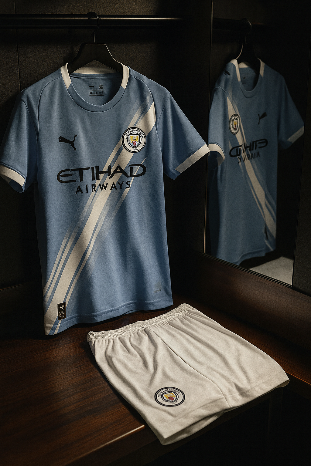 Manchester City Home 2025/26-Jersey With Shorts
