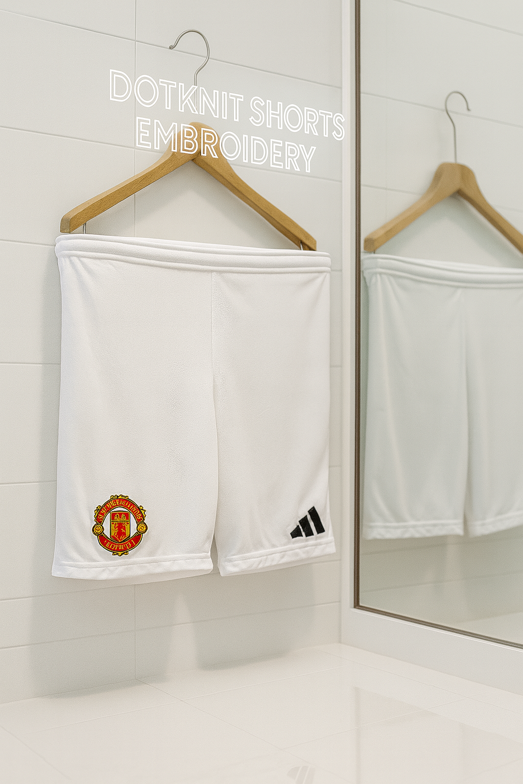Dotknit Embroidery Shorts-Manchester United-white