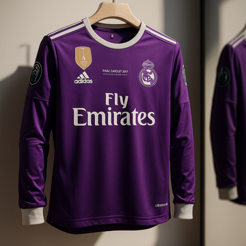 Real Madrid 2016/17 Away Purple -Ronaldo-Embroidery Siganture-Full Sleeve