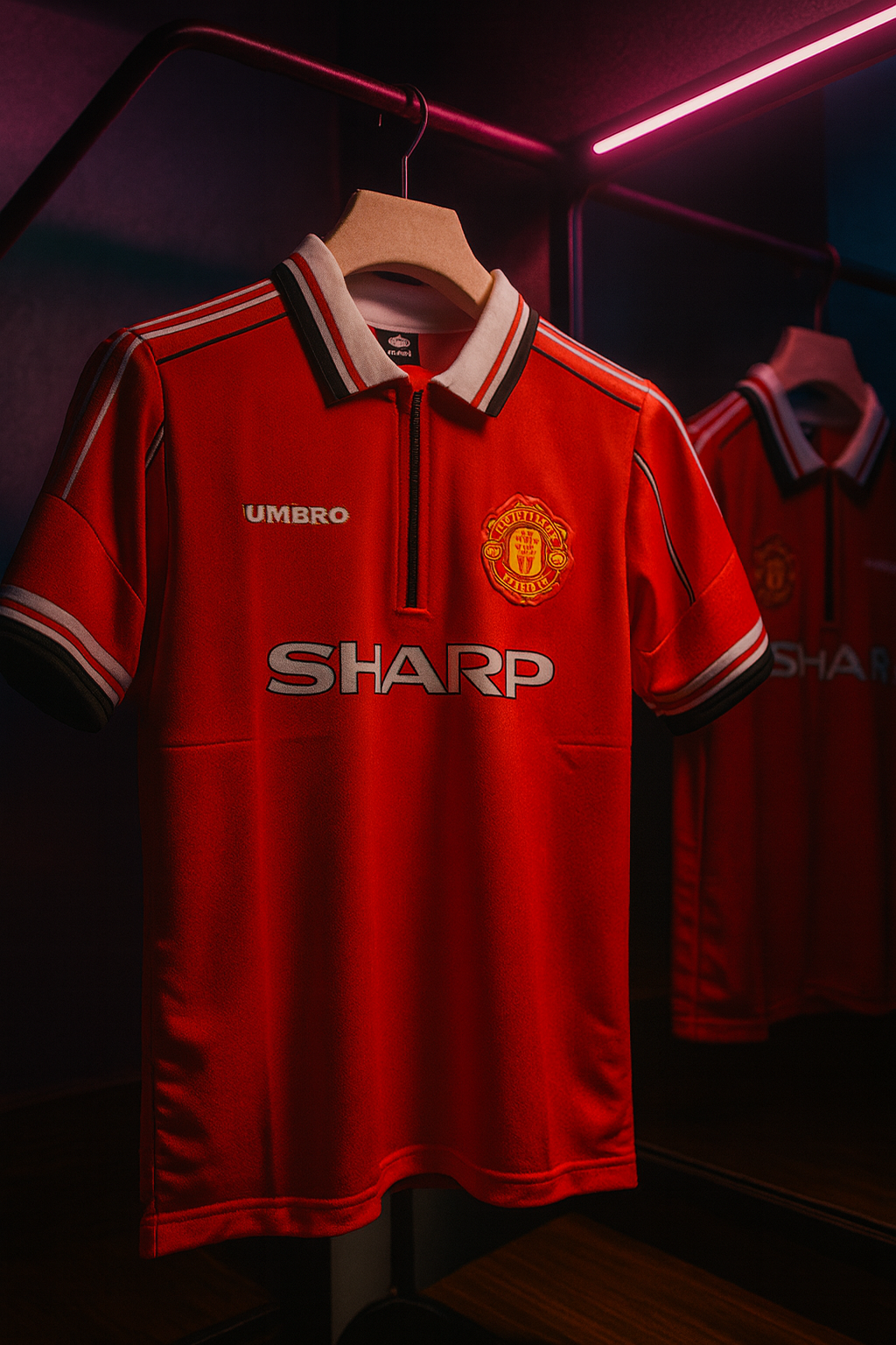 Manchester United 1998/99 Home-Beckham-Signature Embroidery-Classic Jersey