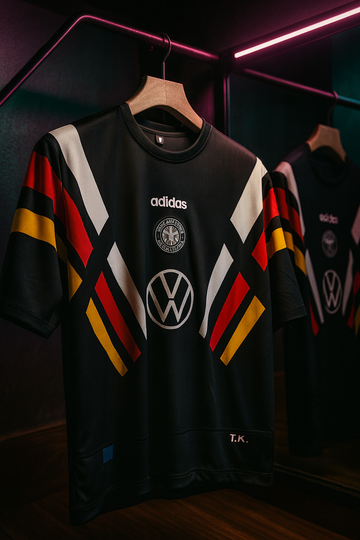 Germany 1996 Home-Beckenbauer -Embroidery Black-Vintage Jersey