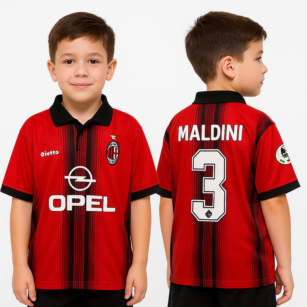 Kids/Boys Collar Five Sleeve Jersey-Maldini