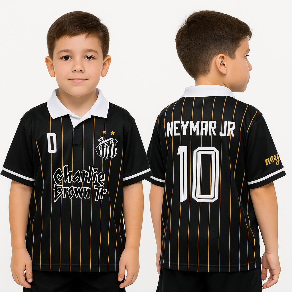 Kids/Boys Collar Five sleeve Jersey-Neymar Jr