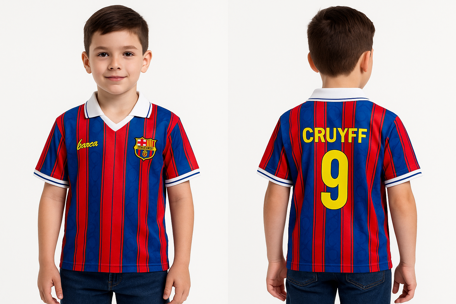 Kids/Boys Collar Five Sleeve Jersey-CRUYFF