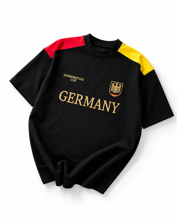 Germany T-shirt-LoopNet Cotton Fabric-Embroidery- Over Size- AM Retro Store