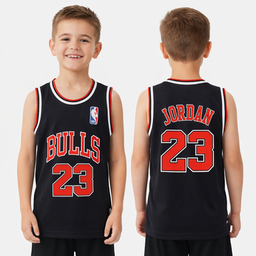 Kids Sleeveless Basketball Jersey-Bulls 23-AM Retro Store