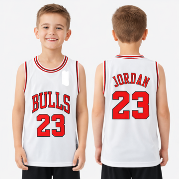 Kids Sleeveless Basketball Jersey-Bulls 23-AM Retro Store