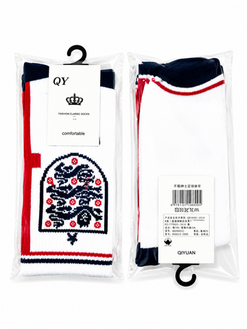 England Football Crew Socks – Premium Knitted Sports Socks | 37cm | White-AM Retro Store
