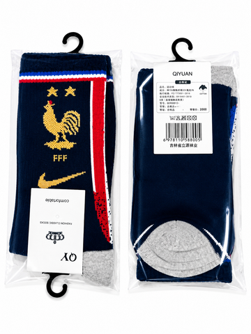 France Football Crew Socks – Premium Knitted Sports Socks | 37cm | Navy Blue-AM Retro Store